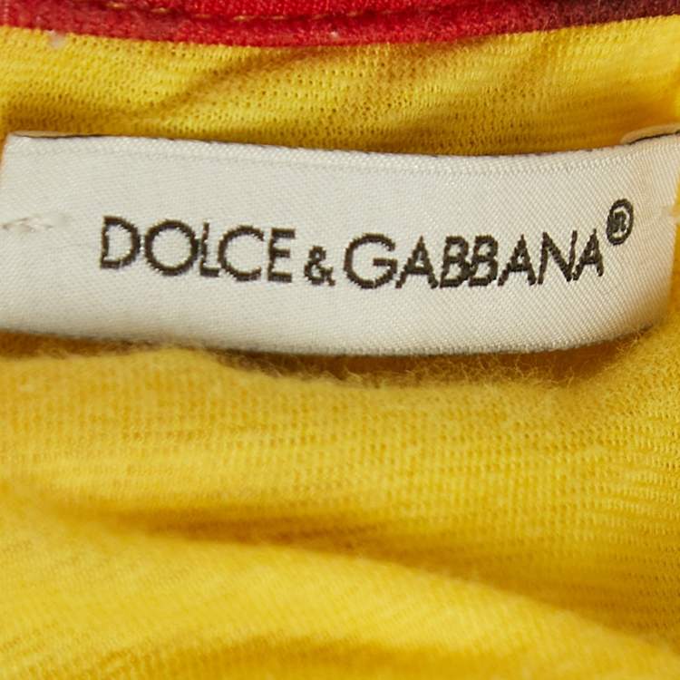 Pre Owned Dolce & Gabbana Yellow Floral Printed Jersey Dress (11-12 Yrs)
