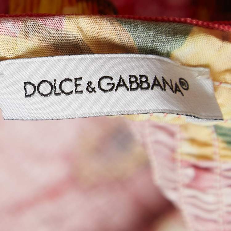 Pre Owned Dolce & Gabbana Multicolor Floral Printed Cotton Poplin Dress (11-12 Yrs)