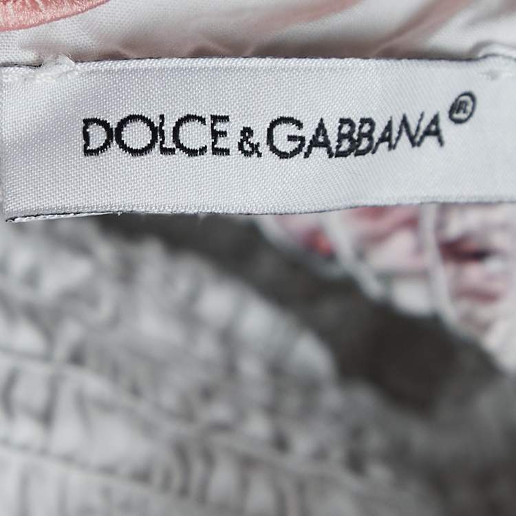 Pre Owned Dolce & Gabbana White Floral Printed Cotton Poplin Dress (11-12 Yrs)