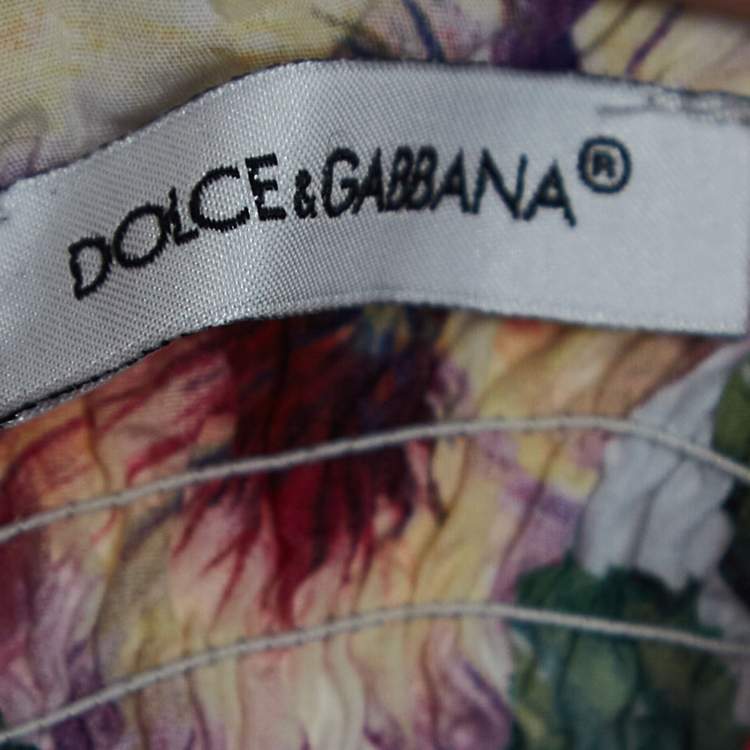Pre Owned Dolce & Gabbana Multicolor Floral Printed Cotton Poplin Dress (11-12 Yrs)