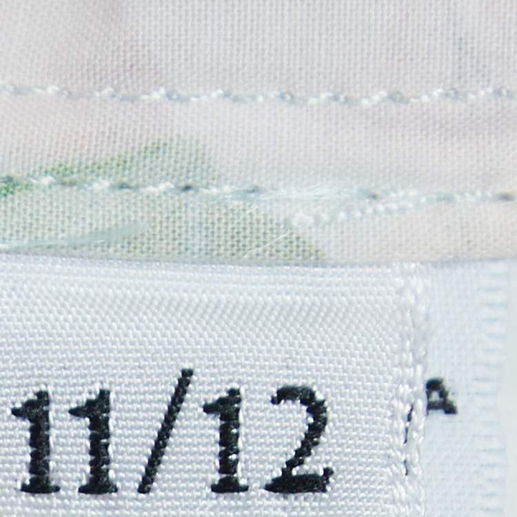 Pre Owned Dolce & Gabbana Blue/Multicolor Floral Printed Cotton Poplin Dress (11-12 Yrs)