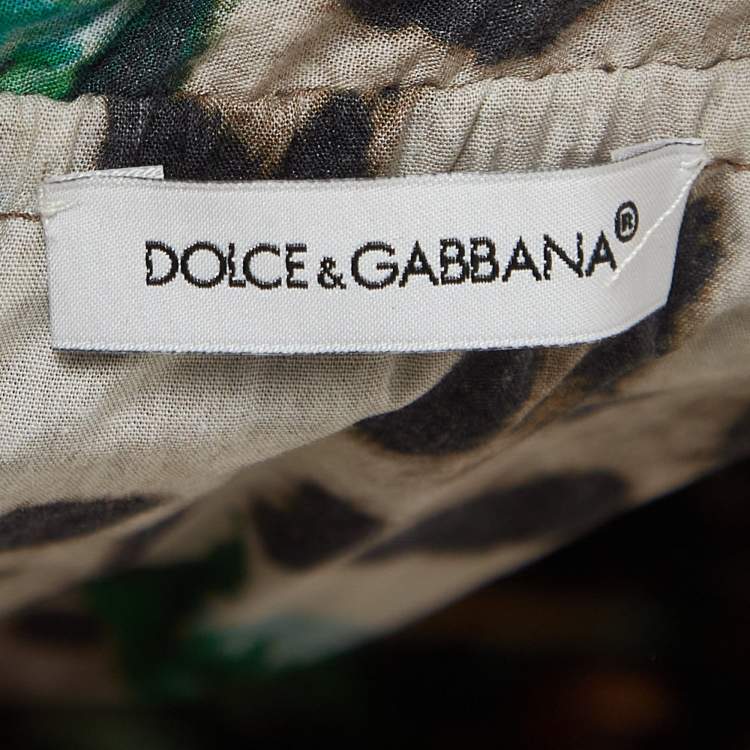 Pre Owned Dolce & Gabbana Brown Rose Leopard Print Cotton Poplin Dress (6 Yrs)