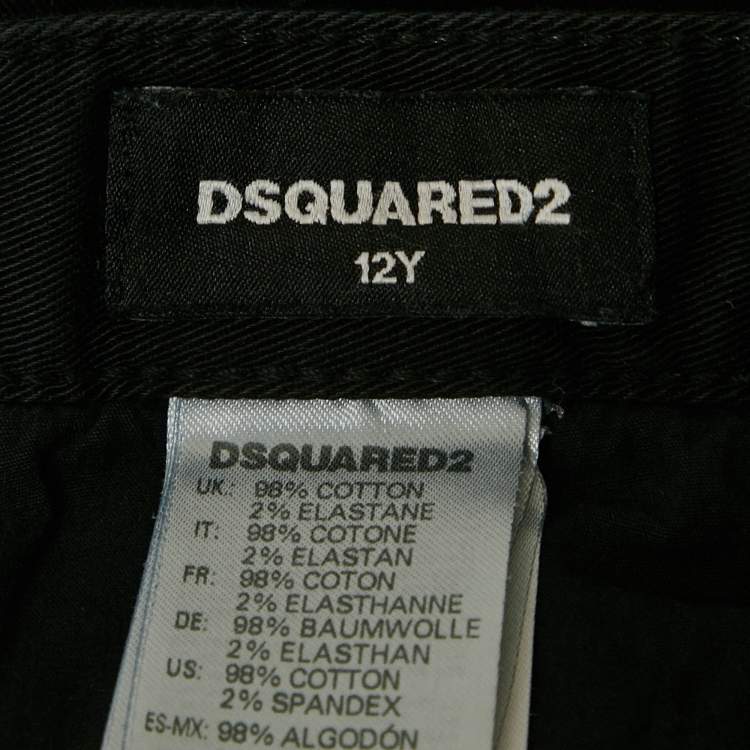 Pre Owned Dsquared2 Black Denim Skinny Jeans 12Yrs/Waist 26"