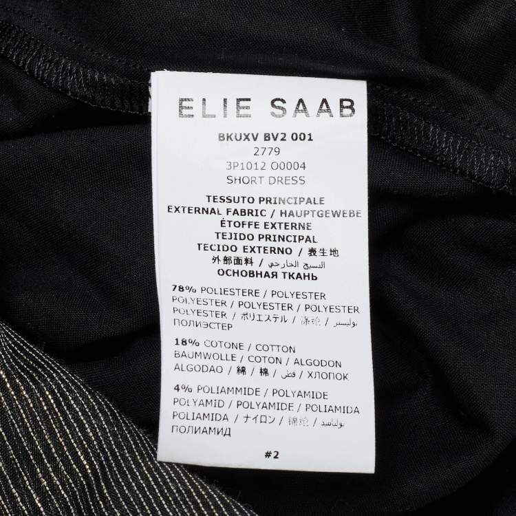 Pre Owned Elie Saab Kids Black Lurex Mesh Flared Dress 6 Yrs