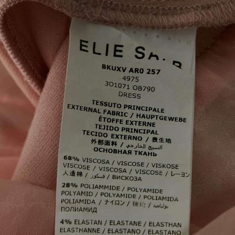 Pre Owned Elie Saab Pink Floral Chiffon Trim Jersey Mini Dress 12 Yrs 