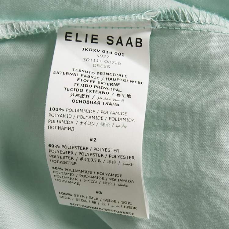 Pre Owned Elie Saab Junior Mint Green Lurex Lace Trim Tulle Dress 8 Yrs