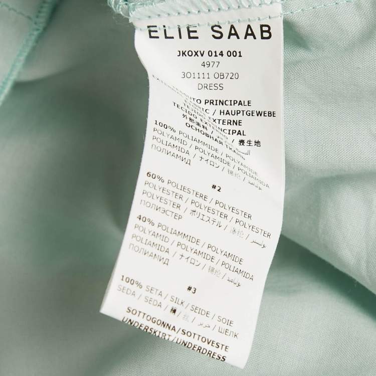 Pre Owned Elie Saab Kids Mint Green Lurex Lace Trim Tulle Dress 8Yrs