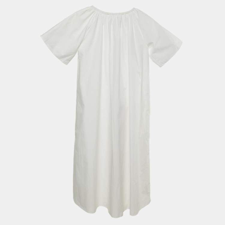 Pre Owned Elie Saab Junior White Floral Print Cotton Maxi Dress Size 10 Yrs
