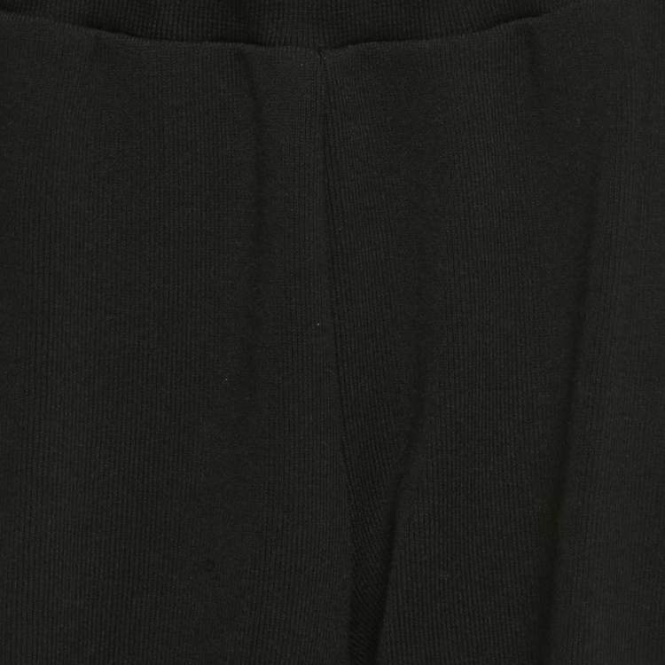 Pre Owned Elisabetta Franchi Kids Black Logo Side Stretch Knit Joggers 12 Yrs 