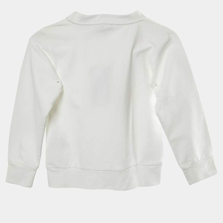 Pre Owned Emilio Pucci White Logo Printed Cotton Knit Sweatshirt 4 yrs