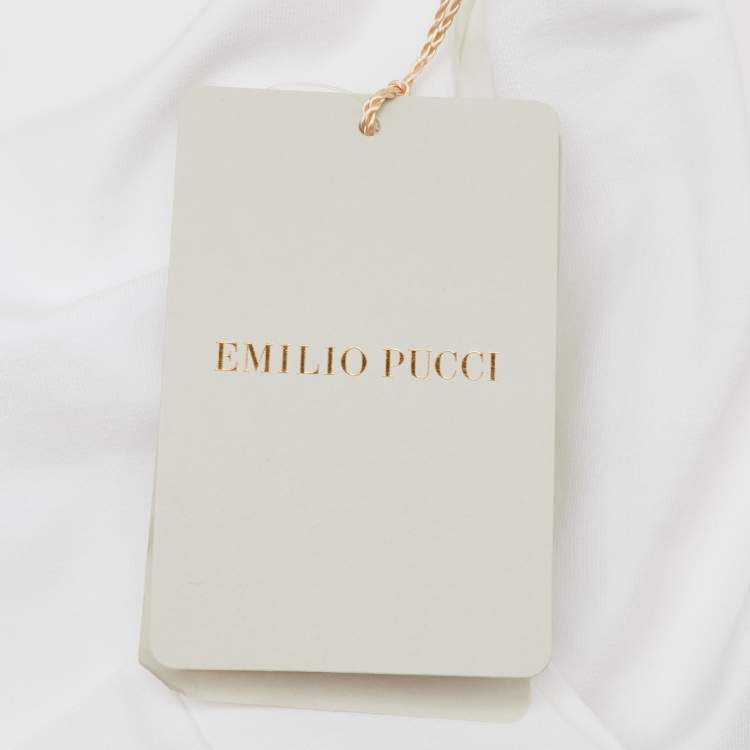 Pre Owned Emilio Pucci White Logo Printed Cotton Knit Sweatshirt 4 yrs