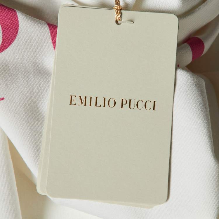 Pre Owned Emilio Pucci White Logo Printed Cotton Knit Sweatshirt 6 yrs