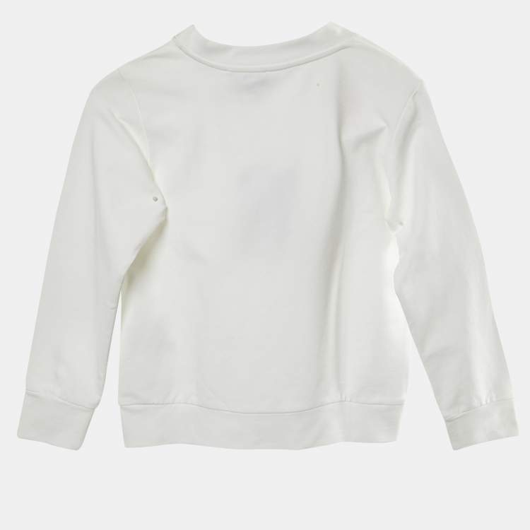 Pre Owned Emilio Pucci White Logo Printed Cotton Knit Sweatshirt 6 yrs