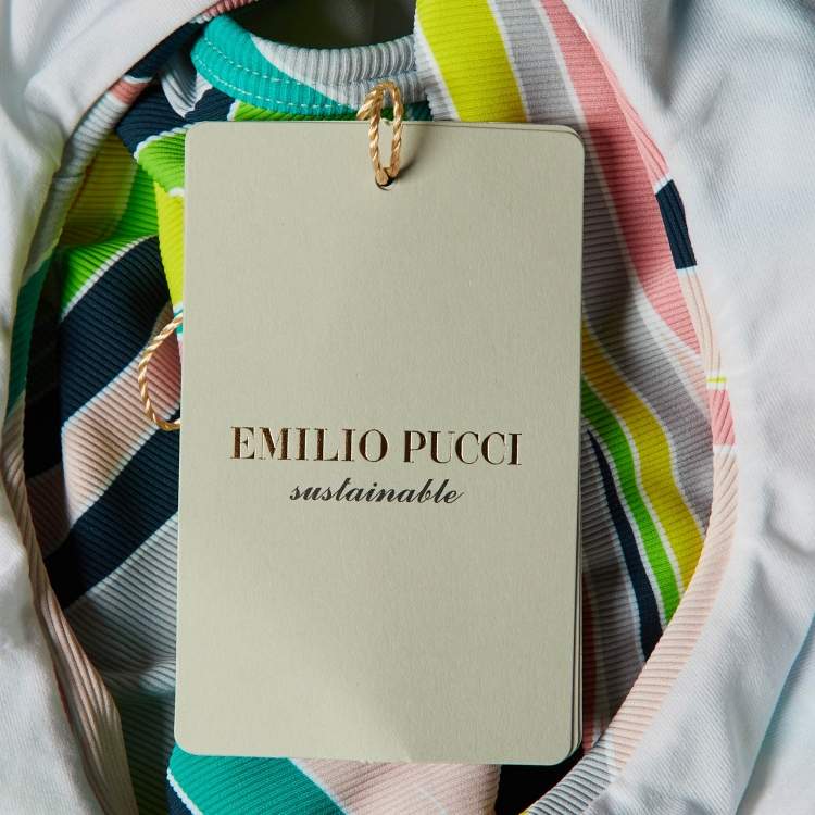 Pre Owned Emilio Pucci Multicolor Printed Knit Swimsuit 10 yrs