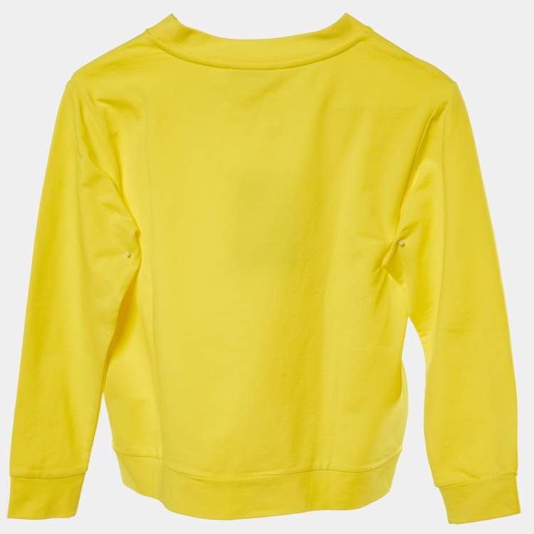Pre Owned Emilio Pucci Kids Yellow Logo Print Cotton Sweatshirt Size 10 Yrs