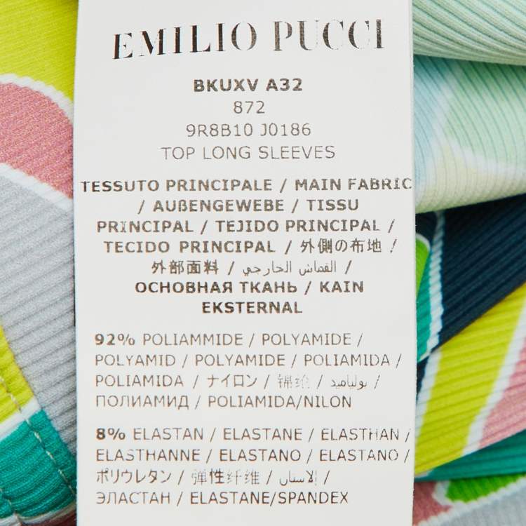 Pre Owned Emilio Pucci Kids Multicolor Iride Print Knit Shorts & Top Set Size 12 Yrs  