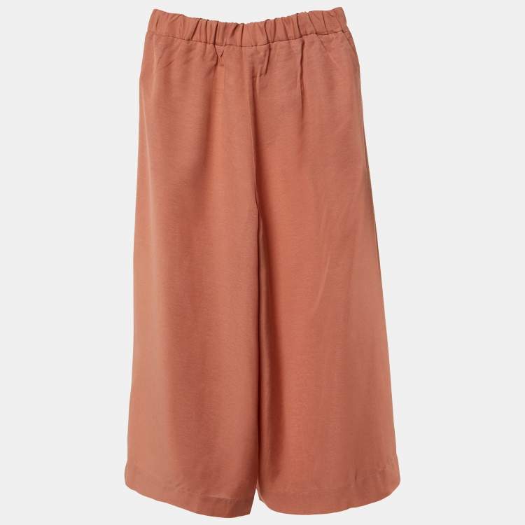 Pre Owned Emilio Pucci Kids Pink Crepe Wide Leg Trousers Size 8 Yrs