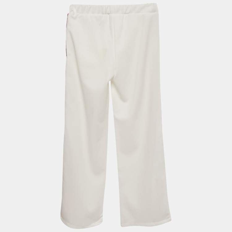 Pre Owned Emilio Pucci White Jersey Iris Print Straight Joggers 12 Yrs 