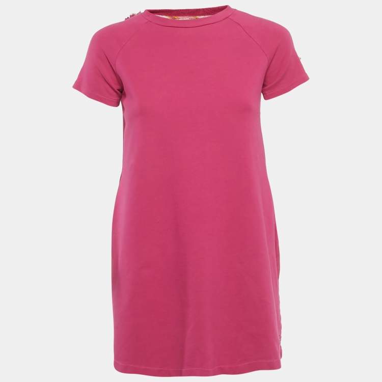 Pre Owned Emilio Pucci Pink Cotton Knit Raglan Sleeves Dress 12Yrs