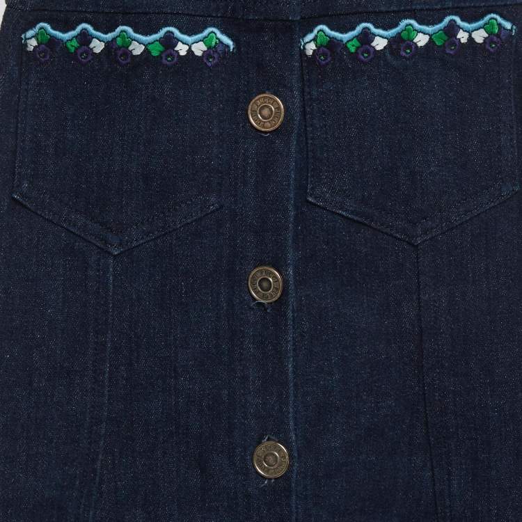 Pre Owned Emilio Pucci Blue Denim Sleeveless Dress 10 Yrs