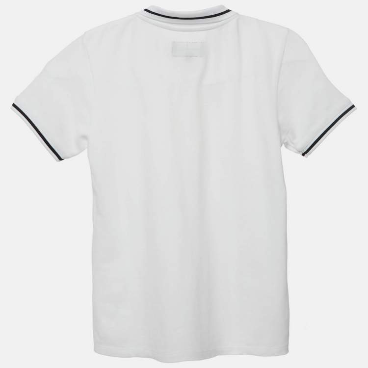 Pre Owned Emporio Armani Kids White Eagle Logo Print Cotton Pique Polo T-Shirt 6 Yrs 