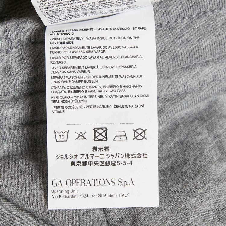 Pre Owned Emporio Armani Kids Grey Cotton Knit Drawstring Shorts 6 Yrs