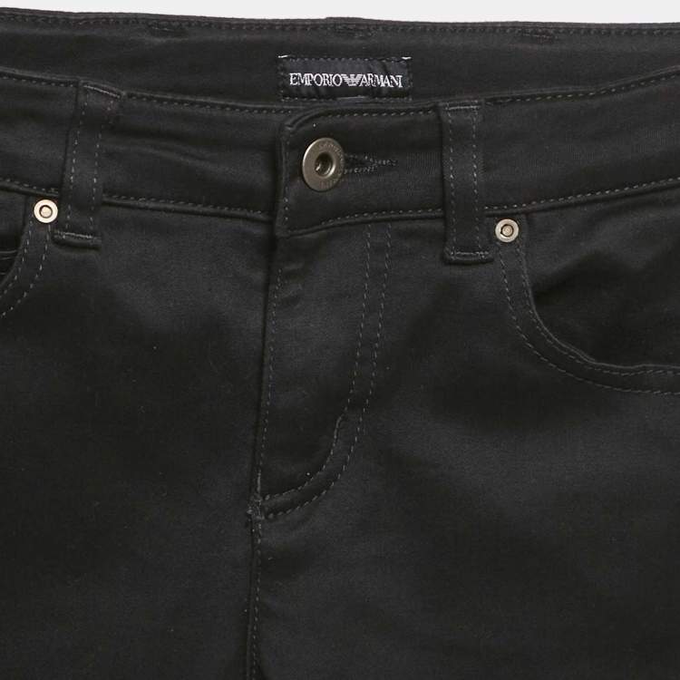Pre Owned Emporio Armani Kids Black Denim Skinny Jeans 8 Yrs Waist 24"