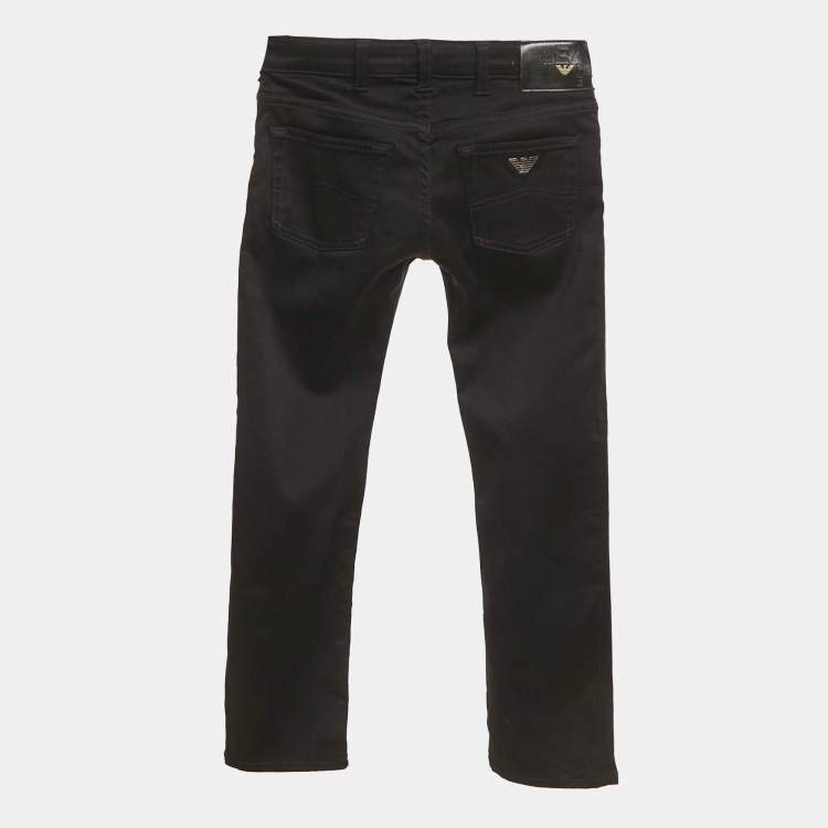 Pre Owned Emporio Armani Kids Black Denim Skinny Jeans 8 Yrs Waist 24"