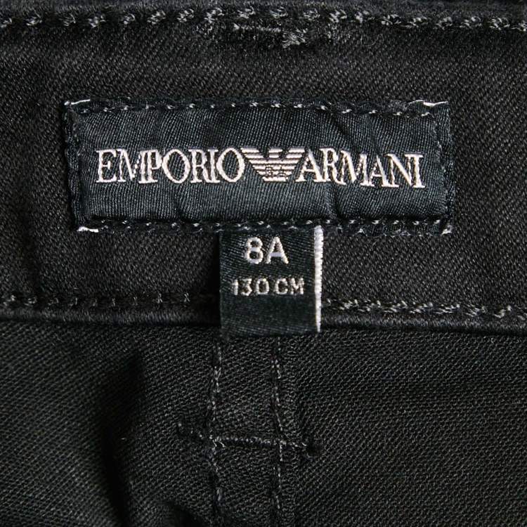 Pre Owned Emporio Armani Kids Black Denim Skinny Jeans 8 Yrs Waist 24"