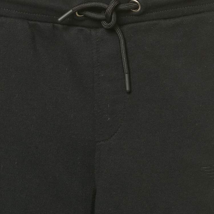 Pre Owned Emporio Armani Kids Black Cotton Knit Jogger Pants 5 Yrs