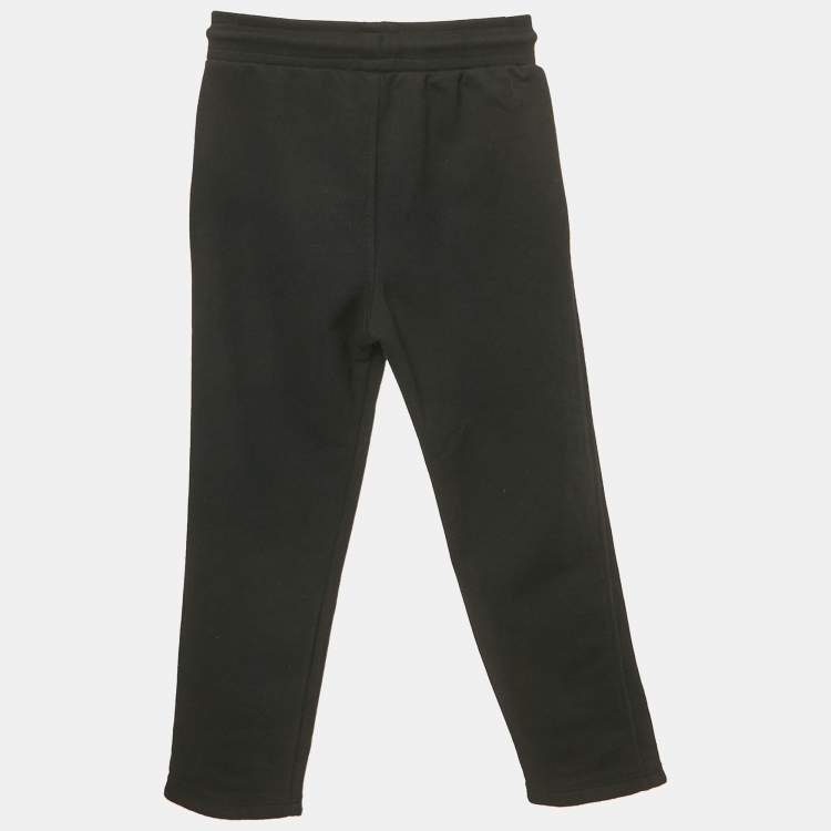 Pre Owned Emporio Armani Kids Black Cotton Knit Jogger Pants 5 Yrs