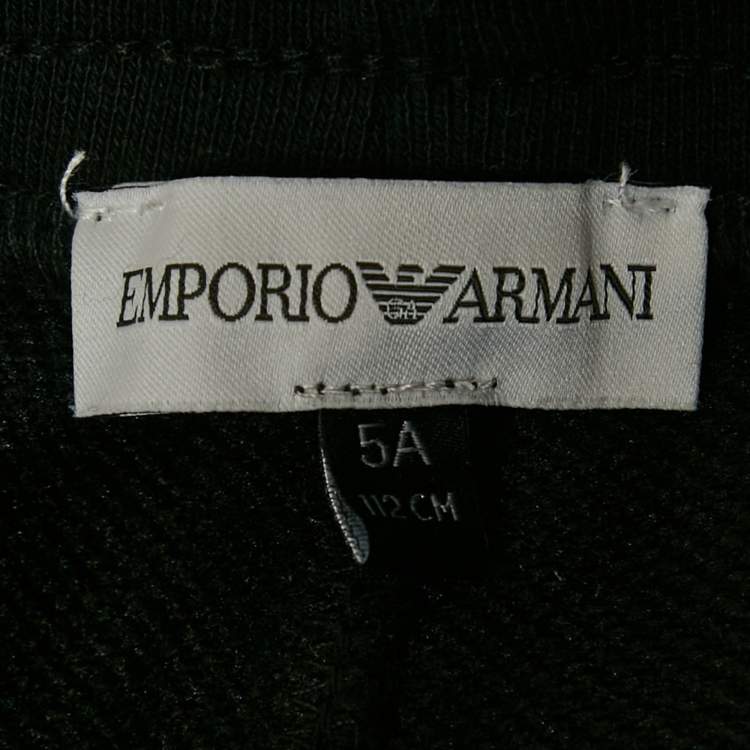 Pre Owned Emporio Armani Kids Black Cotton Knit Jogger Pants 5 Yrs