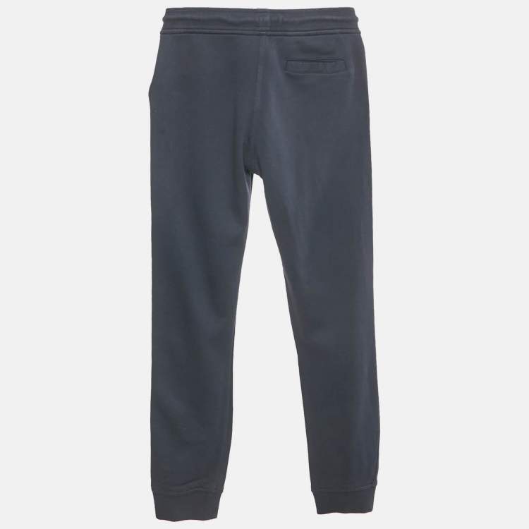 Pre Owned Emporio Armani Kids Navy Blue Cotton Knit Drawstring Jogger Pants 10 Yrs