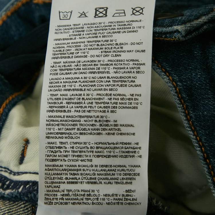 Pre Owned Emporio Armani Kids Blue Faded Denim Skinny Jeans 10 Yrs Waist 25"