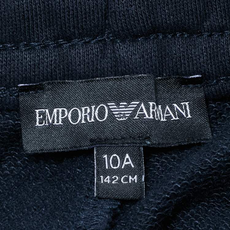 Pre Owned Emporio Armani Kids Navy Blue Cotton Shorts 10 Yrs