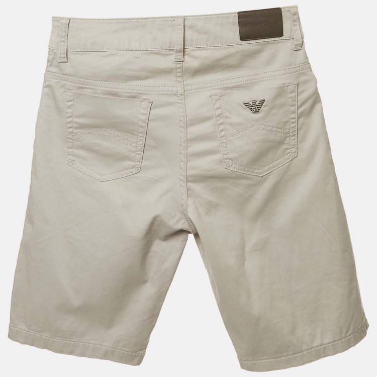 Pre Owned Emporio Armani Grey Cotton Chino Shorts 12 Yrs