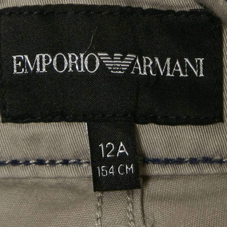 Pre Owned Emporio Armani Grey Cotton Chino Shorts 12 Yrs