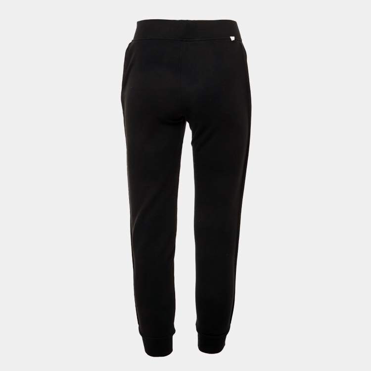 Pre Owned Emporio Armani Kids Black Logo Band Trim Cotton Jogger Pants 12 Yrs