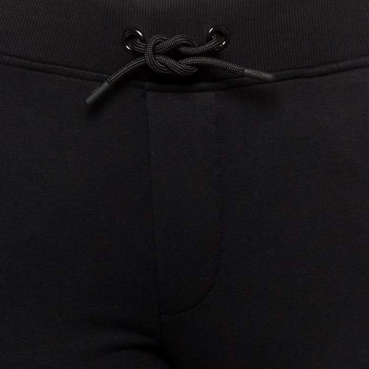 Pre Owned Emporio Armani Kids Black Logo Band Trim Cotton Jogger Pants 12 Yrs