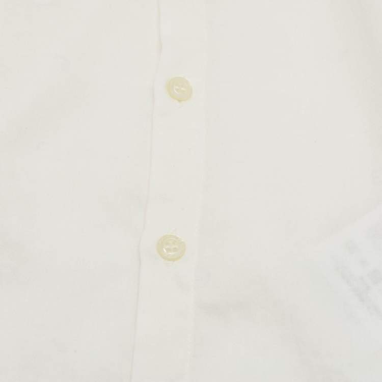 Pre Owned Emporio Armani Kids White Pattern Cotton Shirt 18M