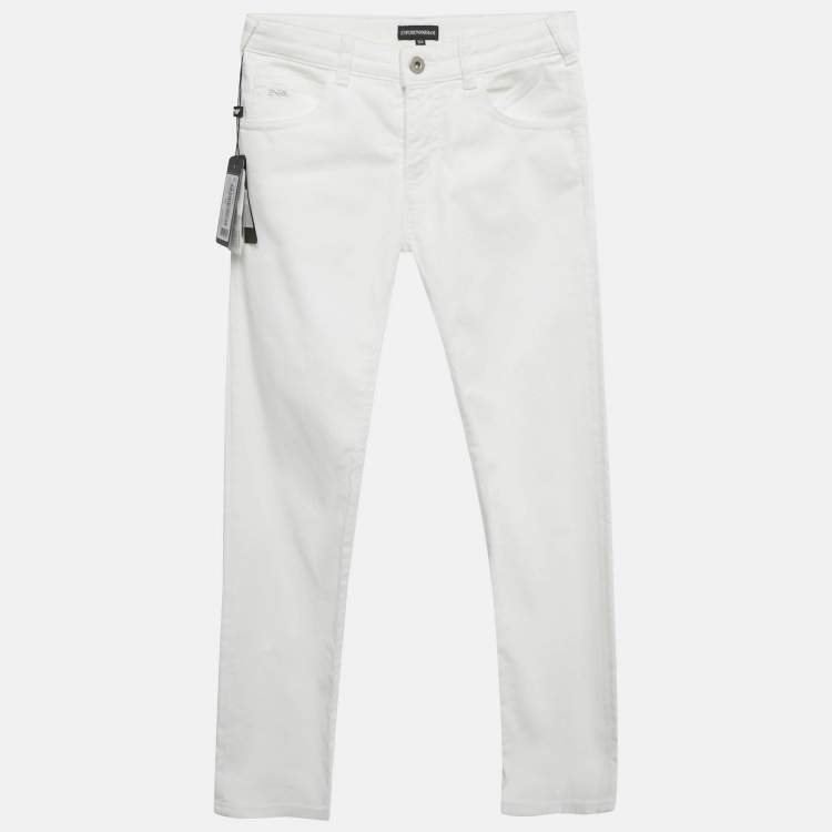 Pre Owned Emporio Armani White Denim Pants 10 Years