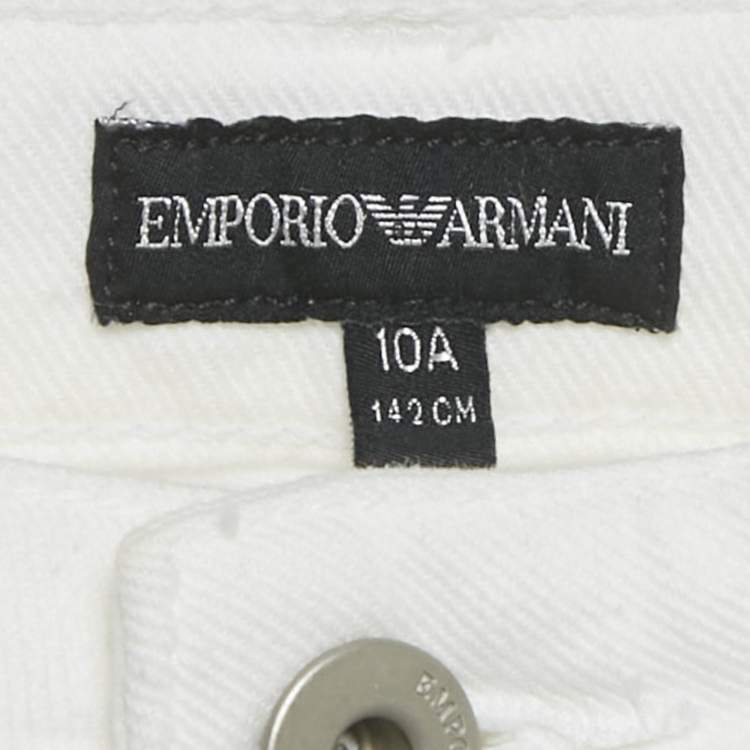 Pre Owned Emporio Armani White Denim Pants 10 Years