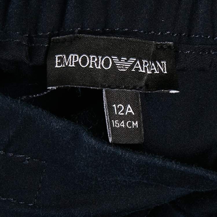 مملوكة مسبقًا Emporio Armani Navy Blue Crepe Blend Trousers 12Yrs