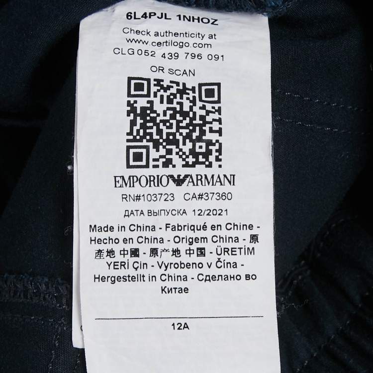 مملوكة مسبقًا Emporio Armani Navy Blue Crepe Blend Trousers 12Yrs