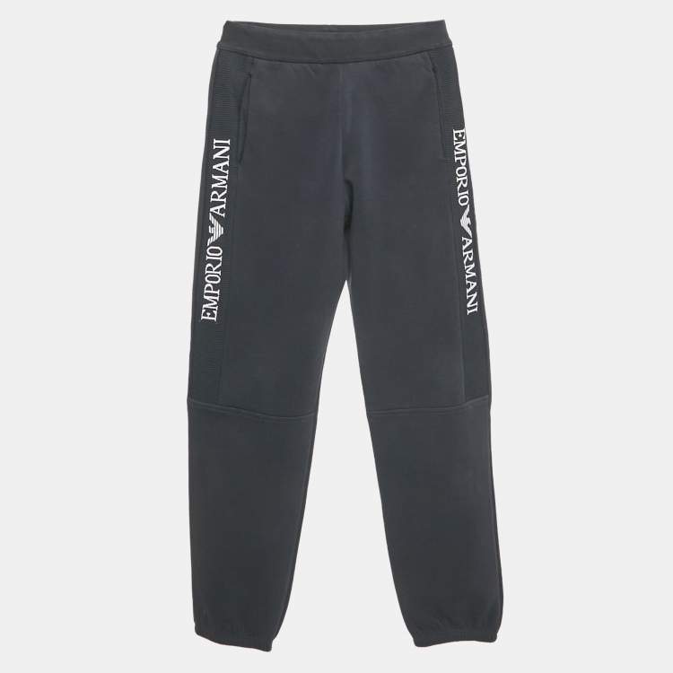 مملوكة مسبقًا Emporio Armani Kids Navy Blue Cotton Sweatpants 10Yrs