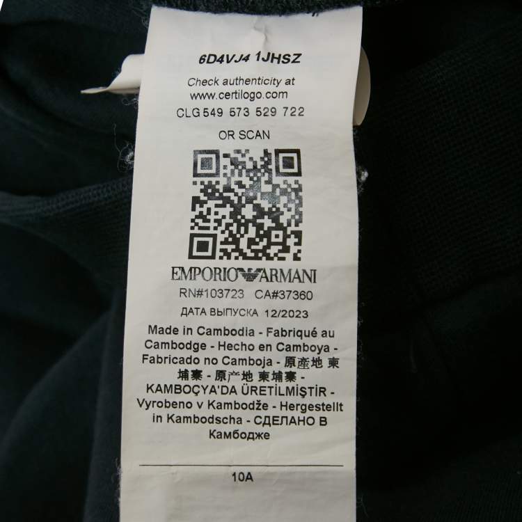 مملوكة مسبقًا Emporio Armani Kids Navy Blue Cotton Sweatpants 10Yrs