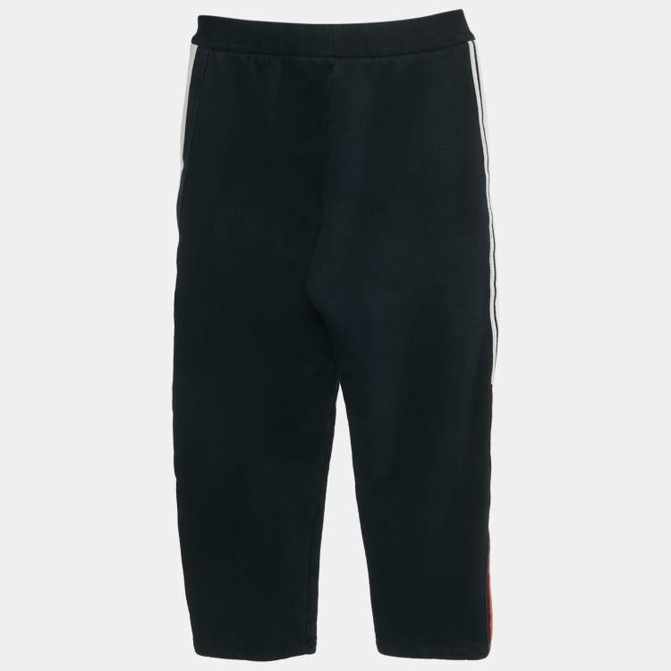 Pre Owned Emporio Armani Kids Navy Blue Side Stripe Cotton Trousers 10Yrs