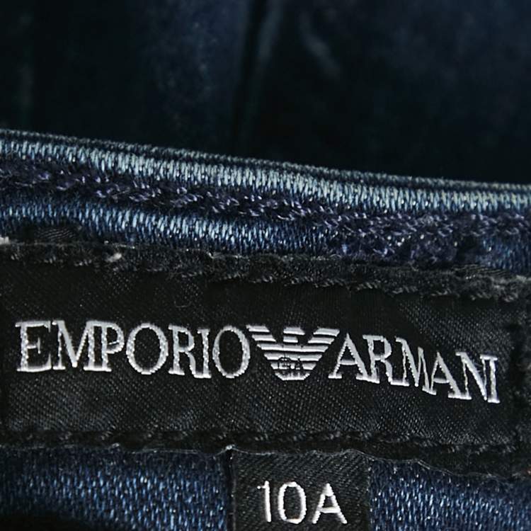 Pre Owned Emporio Armani  Kids Blue Denim Skinny Jeans 10 Yrs Waist 23"