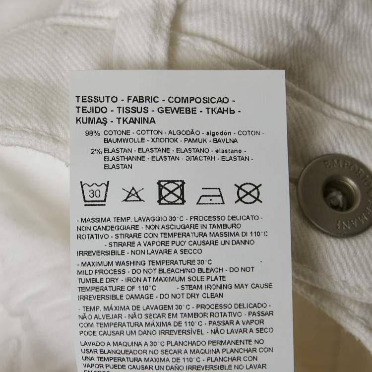 Pre Owned Emporio Armani Kids White Denim Slim Fit Jeans 10Yrs Waist 23"