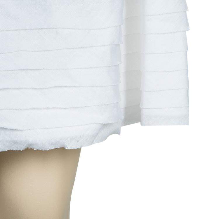 Pre Owned Scervino Street Girls White Rosette Detail Linen Dress 6 Yrs 